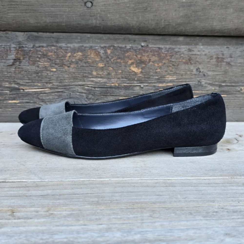 Liz Claiborne Classic Minimalist Suede Pointed Almond Toe Ballet Flats 6.5M